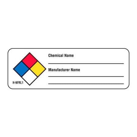 American Labelmark Co LabelMaster H-NFRL1 NFPA Write-On Chemical Name Label, 3" x 1", Paper, 100/Roll H-NFRL1
